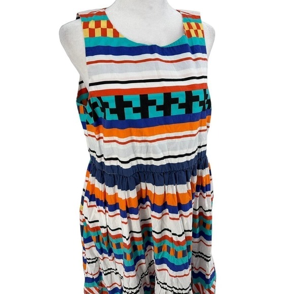 Mark D Sikes M.D.S Striped Multicolor Sleeveless Maxi Dress with pockets Size 6 - Picture 2 of 12